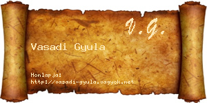 Vasadi Gyula névjegykártya